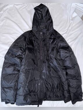Hawke & Co Black Hooded Puffer Coat